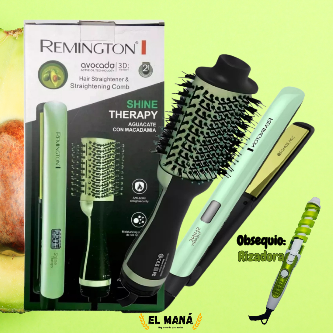 🥑Combo Plancha + Cepillo Secador Aguacate y Macadamia + OBSEQUIO Rizadora Nova🎁