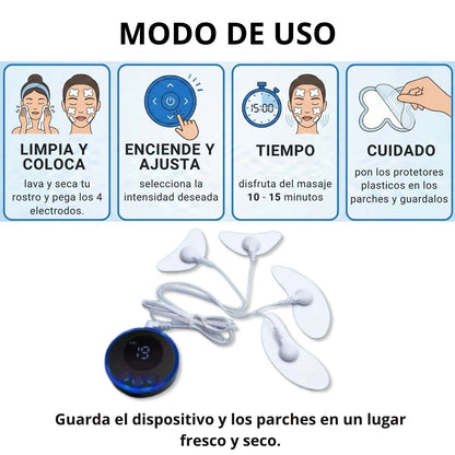 Masajeador Facial EMS Con Electrodos - DermaPulse PRO