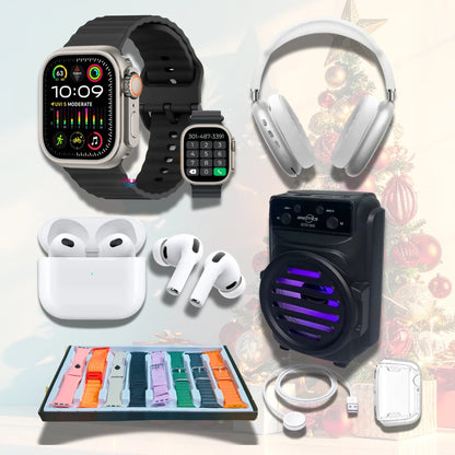 🎁MEGACOMBO TECNOLÓGICO: ⌚Smartwatch 7 Correas + 🎧Audífonos Diadema + 🔊Parlante + 🎶Audífonos Tactiles