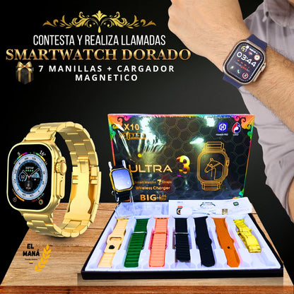 ⌚SMARTWATCH METALIZADO DE LUJO 💎+ 7 CORREAS🎁