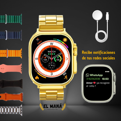⌚SMARTWATCH METALIZADO DE LUJO 💎+ 7 CORREAS🎁