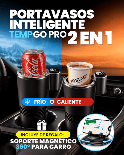 ❄️🔥PORTAVASOS INTELIGENTE 2 en 1 TEMPGO PRO® + REGALO: Portacelular 360º🎁
