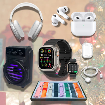 🎁MEGACOMBO TECNOLÓGICO: ⌚Smartwatch 7 Correas + 🎧Audífonos Diadema + 🔊Parlante + 🎶Audífonos Tactiles
