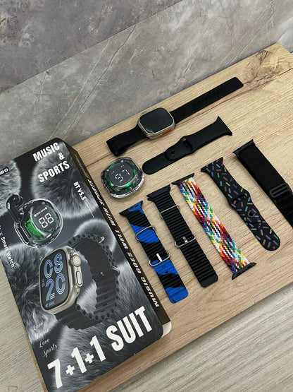 ⌚SUPER COMBO 9 en 1: SMARTWATCH + AUDIFONOS + 7 CORREAS💎