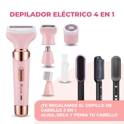 DEPILADOR Full Body 4 en 1 + Regalo Cepillo Secador y Alisador 🎁