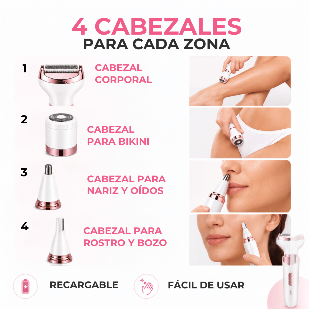DEPILADOR Full Body 4 en 1 + Regalo Cepillo Secador y Alisador 🎁